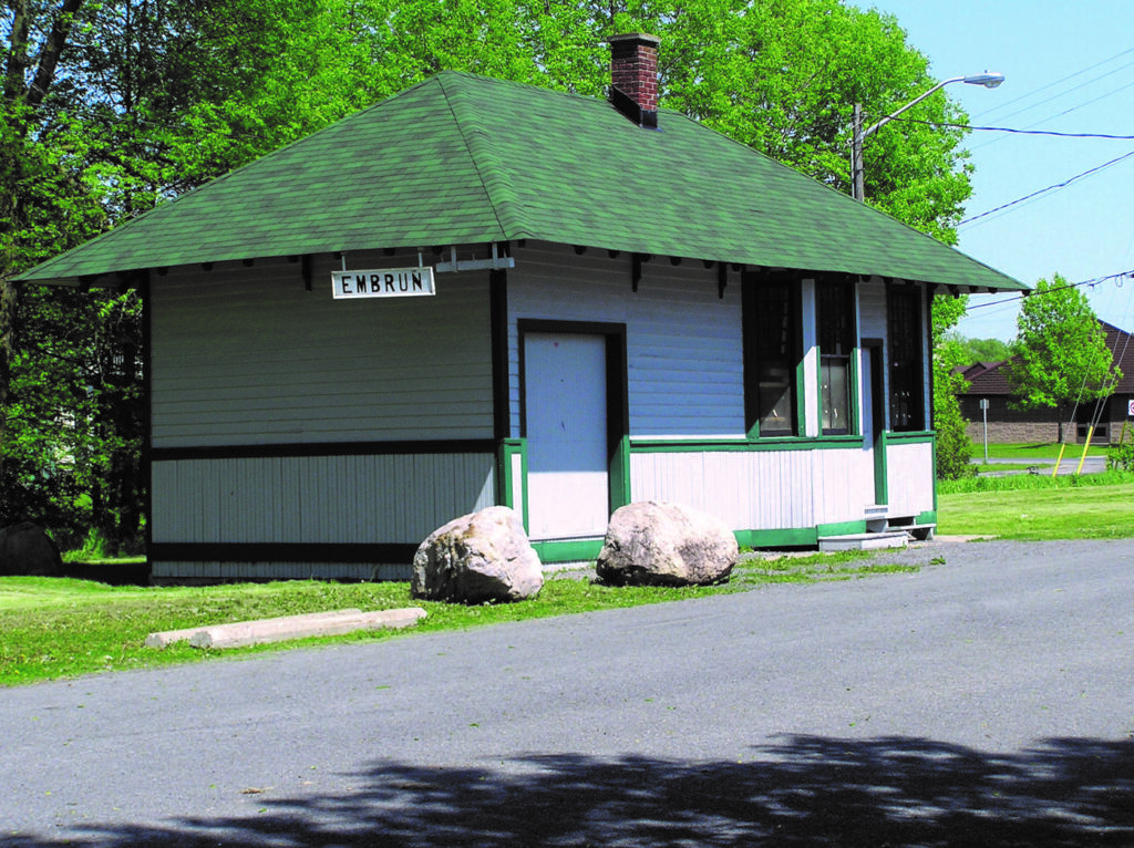 The Embrun Train station connected communities and served as a transportation hub in the 1800s.