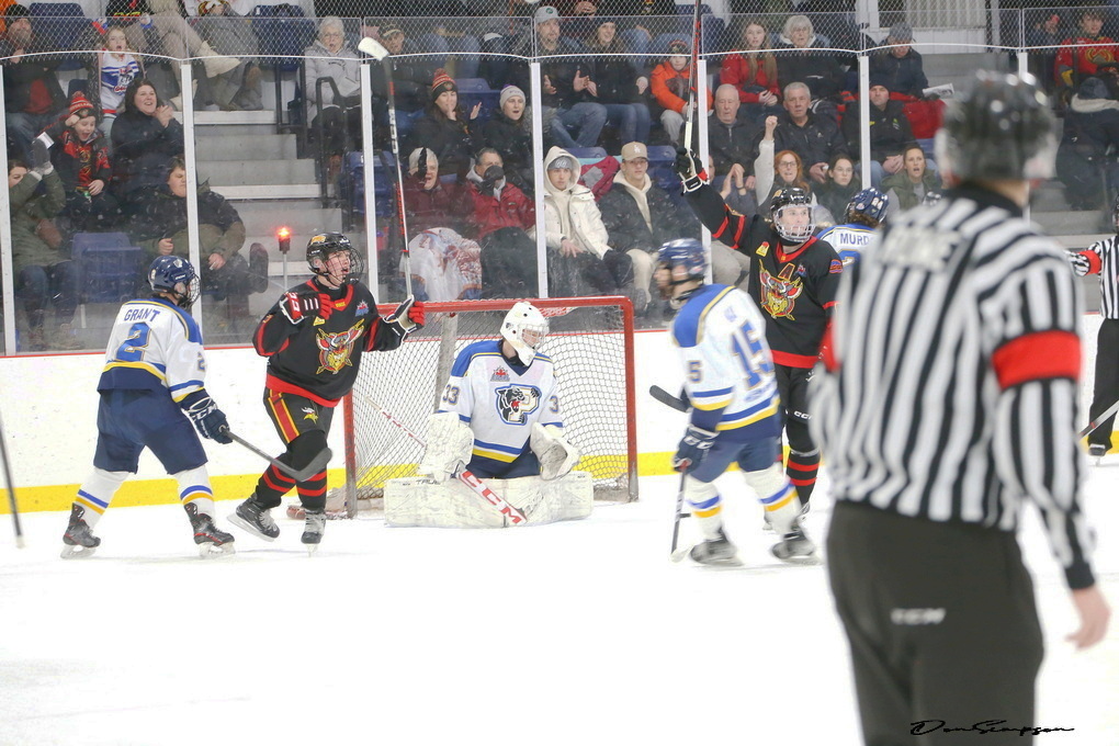 Avec leurs victoires, les Vikings glissent à la première place de la Division Martin dans la Ligue de hockey junior de l'Est de l'Ontario. 