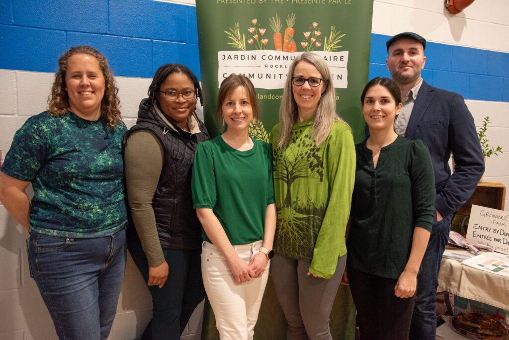 The Rockland Community Garden organized the inaugural Growing Green Fair on Sunday, March 3. Over 50 vendors and community groups participated in what organizers hope will become an annual event. From left to right to right, Arianne Cantin, Stephaine Howard, Stephanie Marcil, Jennie Wilson, Sarah Lacombe and Mathew Byrne. Not pictured, Neil Boulianne.
