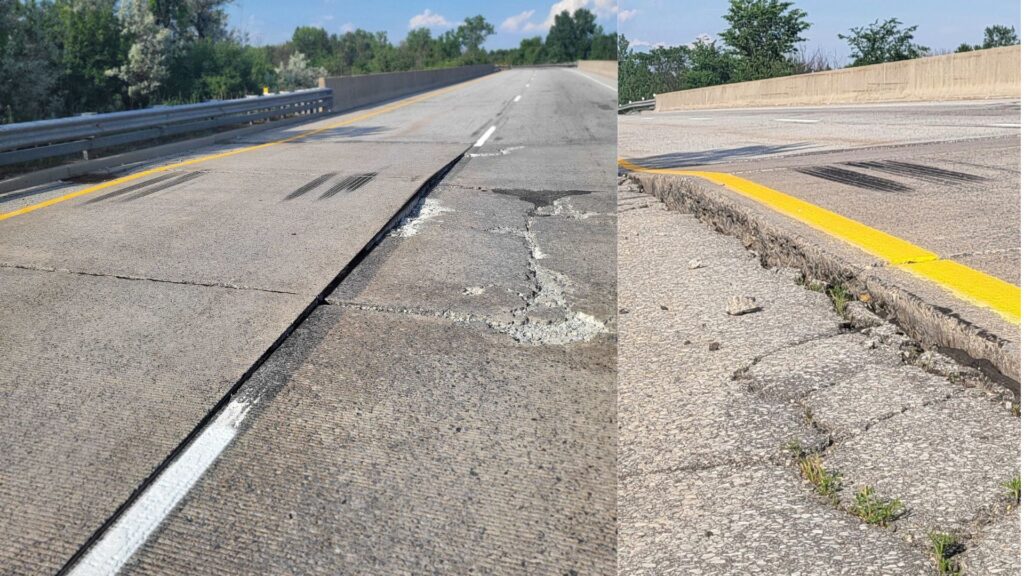 Sections of the eastbound Highway 417 overpass at Aberdeen Road began to buckle Wednesday evening forcing the OPP and MTO to close the eastbound lanes of the major highway. MTO deemed the structure "structurally unsound".