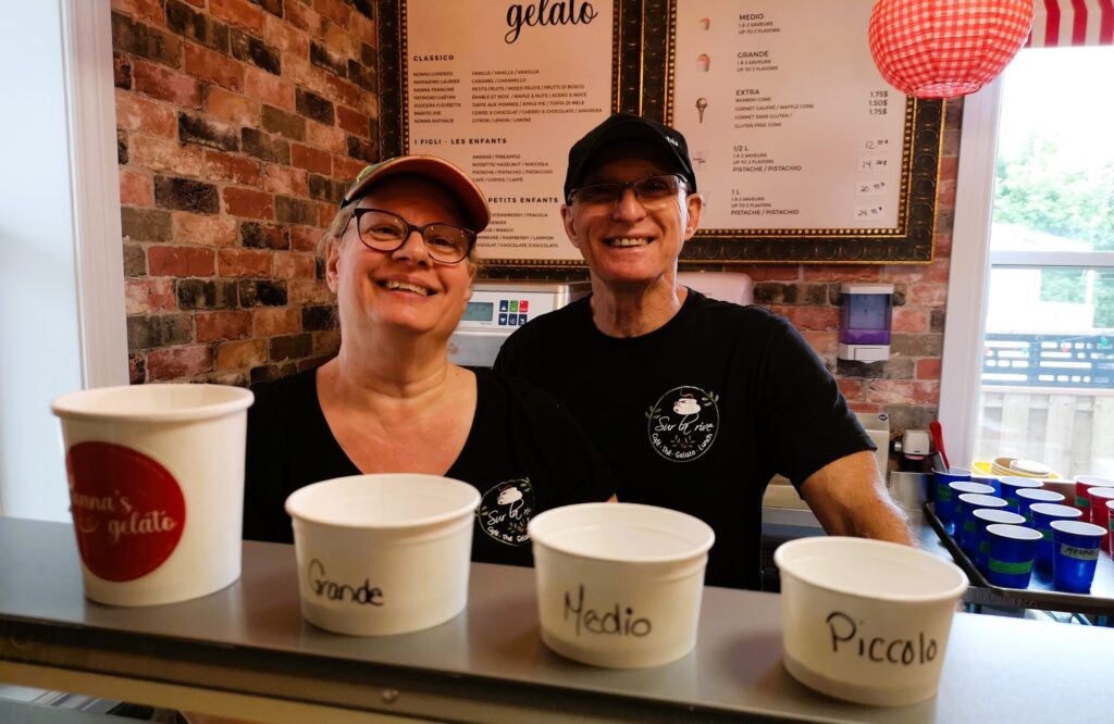 Nathalie Bercier-Gauthier and Joe Gauthier discovered their love of Italian cuisine and culture during a trip to Tuscany. They brought their passion back to Café sur la Rive and introduced their homemade gelato to the region.