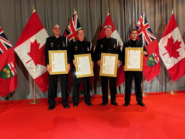 The Province of Ontario presented Ontario Medals for Paramedic Bravery to four members of the Emergency Services team of the United Counties of Prescott and Russell (UCPR) as the Paramedic Services Week ends.