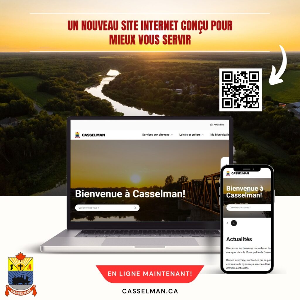 La municipalité de Casselman a mis en ligne une nouvelle interface de leur site web pour être plus accessible pour tous ces résidents.