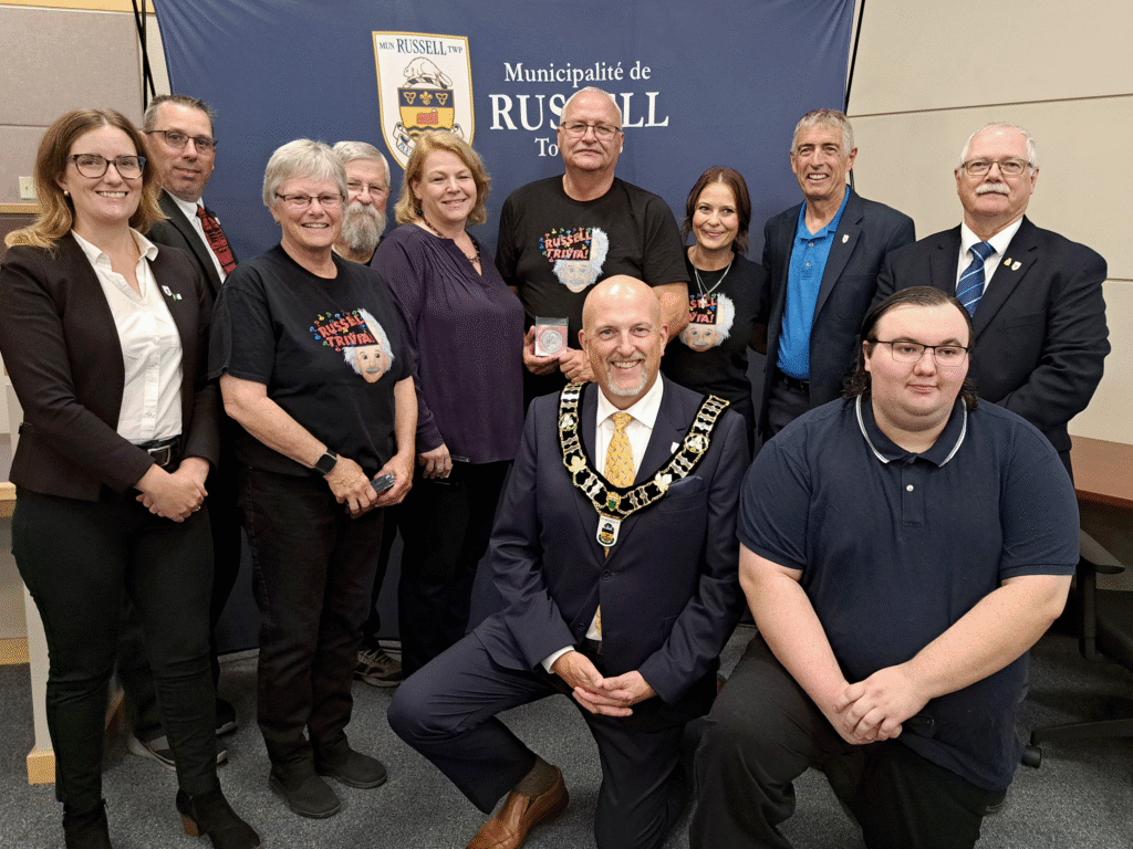 From left to right: (top row) Councillor Lisa Deacon, Councillor Jamie Laurin, Donna Lafrance, Paul Deveau, Melanie Burns, Billy Cashman, Larissa de Quimper, Councillor Marc Lalonde, and Councillor Charles Armstrong. (Bottom row) Mayor Mike Tarnowski, and Travis Laramee.