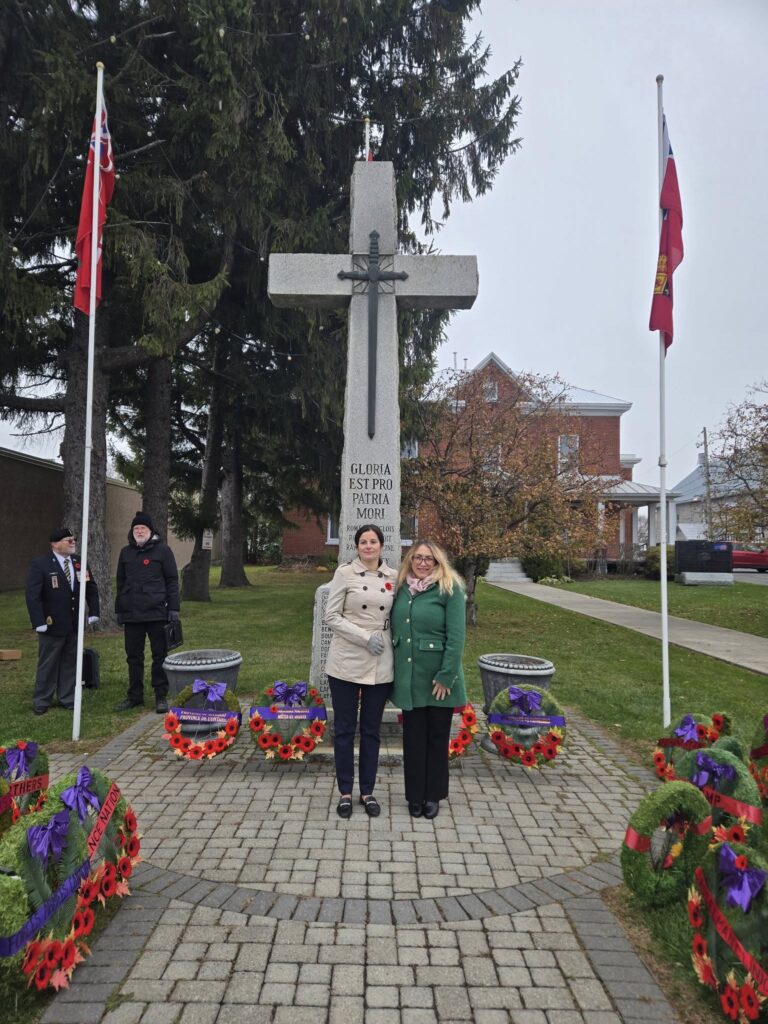 Member of Parliament for Prescott-Russell-Cumberland Giovanna Mingarelli (left) and Casselman Mayor Geneviève Lajoie (right) were present for this year’s Remembrance Day ceremony.