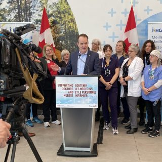 Steven MacKinnon, minister for employment, workforce development and labour, and Glengarry-Prescott-Russell MP Francis Drouin drove out to Hawkesbury Thursday, March 6, for a press conference at the Hawkesbury and District General Hospital to announce changes to the Canada Student Loan forgiveness program that will benefit doctors and nurses working in rural and remote communities.