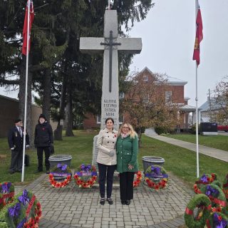 Member of Parliament for Prescott-Russell-Cumberland Giovanna Mingarelli (left) and Casselman Mayor Geneviève Lajoie (right) were present for this year’s Remembrance Day ceremony.