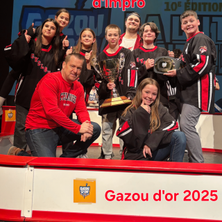 Rangée du haut, de gauche à droite : Phalysha Roderick, Anna Genest, Julianne Beaudoin, Thomas Richard, Mathis Roy, Tyler Giroux et Zachary Bourbonnais. Deuxième rangée, de gauche à droite : Patrick Leblanc et Camille Bertrand.