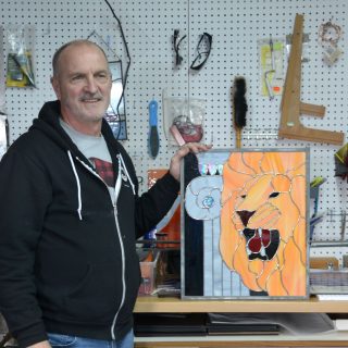 Garnet stained glass