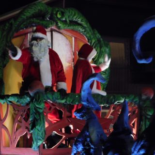 The stars of the parade, Santa and Mrs. Claus.