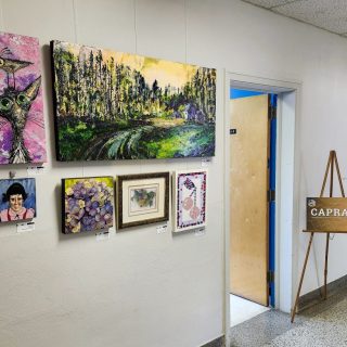 A selection of works by local artists brightens the walls near the CAPRAC office in Casselman, inviting the community to engage with regional creativity as part of the Municipal Mini-Gallery exhibition.