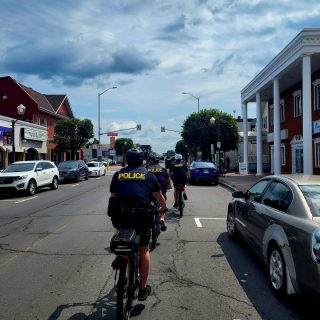 The new Hawkesbury bicycle patrol unit received specialized training on how to operate police bicycles in the town of Hawkesbury. (Photo provided by OPP)
