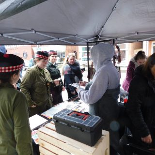 Although there were squalls of rain on Sunday, vendors continued to do business along Vankleek's main street Hill during the annual May Festival.