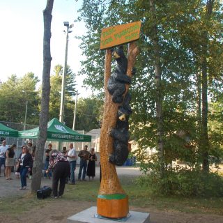 Le parc des Pionniers de Gore a officiellement été renommé parc Don-Manconi. La nouvelle
affiche, une création de l’artiste laurentien Tony Fortin, a été dévoilée. (Francis Legault, EAP)