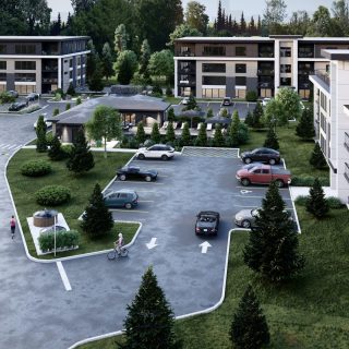 Le projet du Square Watson verra la construction de quatre immeubles à logements pour un
total de 144 appartements, nécessitant des investissements de près de 50 M$. (Photo gracieuseté Noblex)